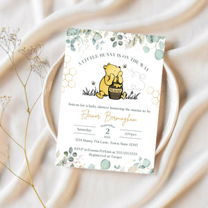 Winnie The Pooh Invitation Template | A Little Honey Is On The Way | Ollie + Hank