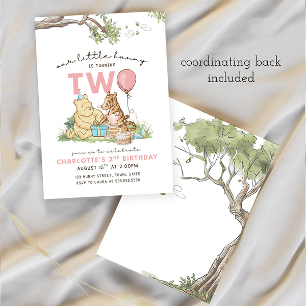 Winnie The Pooh Birthday Invitations | Winnie The Pooh Second Birthday | Ollie + Hank