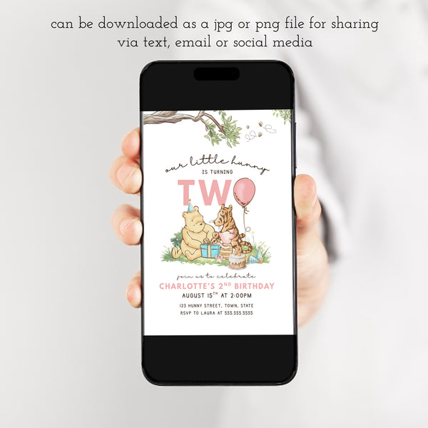 Winnie The Pooh Birthday Invitations | Winnie The Pooh Second Birthday | Ollie + Hank
