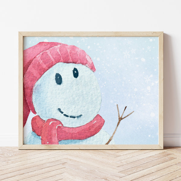 Snowman Footprint Art | Winter Footprint Art | Ollie + Hank