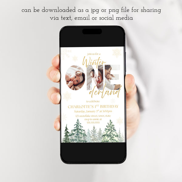 Winter Onederland Birthday Invitations | Winter Wonderland Birthday Party | Ollie + Hank