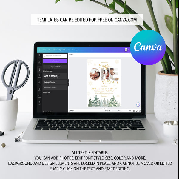 Winter Onederland Birthday Invitations | Winter Wonderland Birthday Party | Ollie + Hank