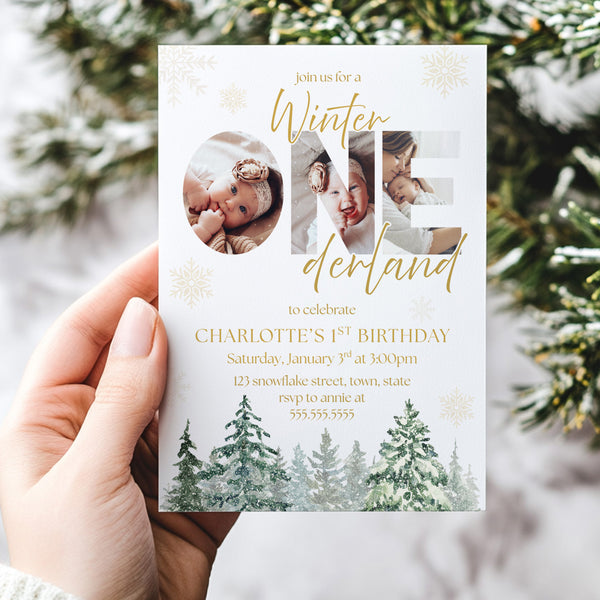 Winter Onederland Birthday Invitations | Winter Wonderland Birthday Party | Ollie + Hank