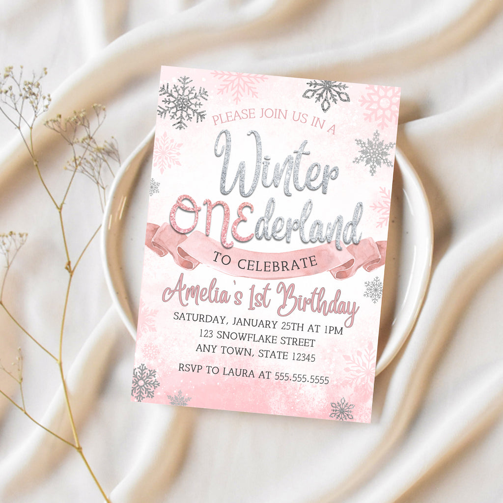 winter onederland birthday invitations | ollie + hank - winter