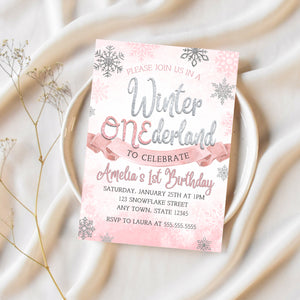 Winter Wonderland Invitation | Winter Onederland Birthday Invitations | Ollie + Hank