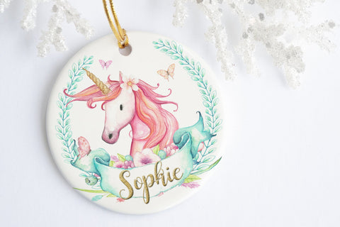 Unicorn Ornament Christmas | Personalized Unicorn Gift | Ollie + Hank