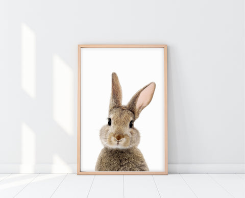 Woodland Nursery Wall Art | PeekABoo Bunny Print | Ollie + Hank