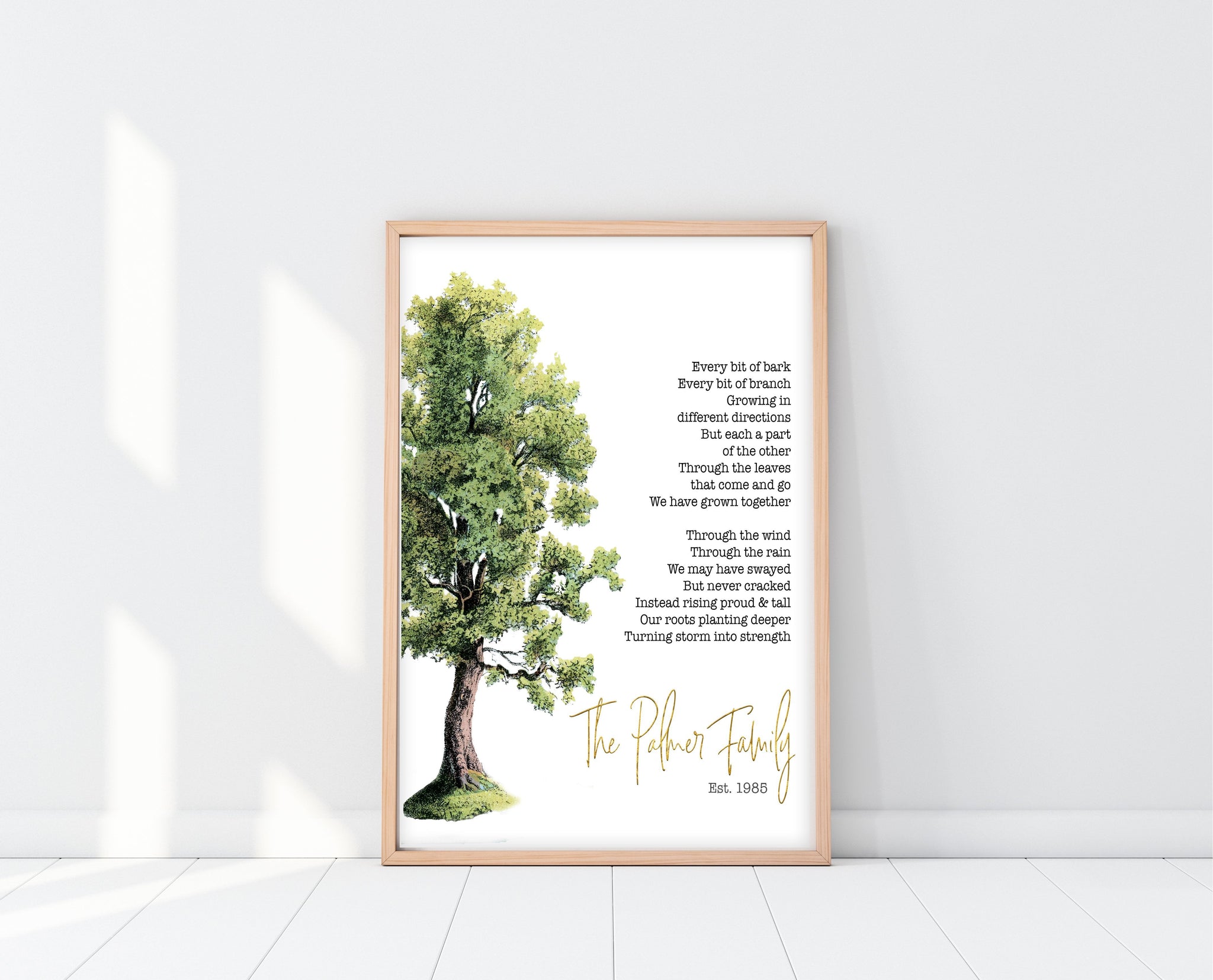 money tree gift poem Anniversary Gift For Parents | Family Tree Poem