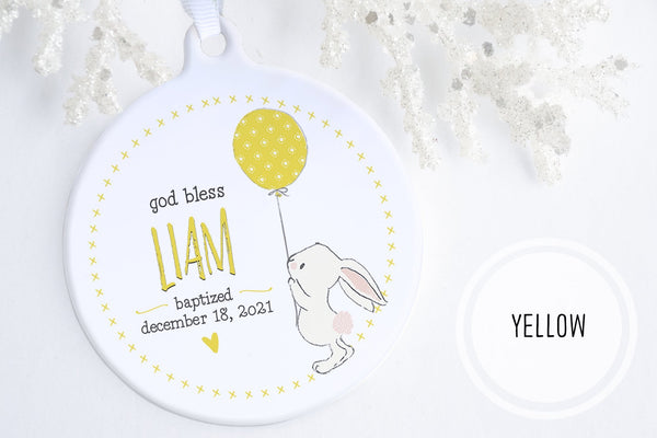 Baptism GIfts For A Baby Boy | Bunny Blessing Baptism Ornament | Ollie + Hank 