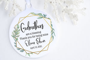 Baptism Gifts For Godmother | Godmother Christmas Ornament | Ollie + Hank