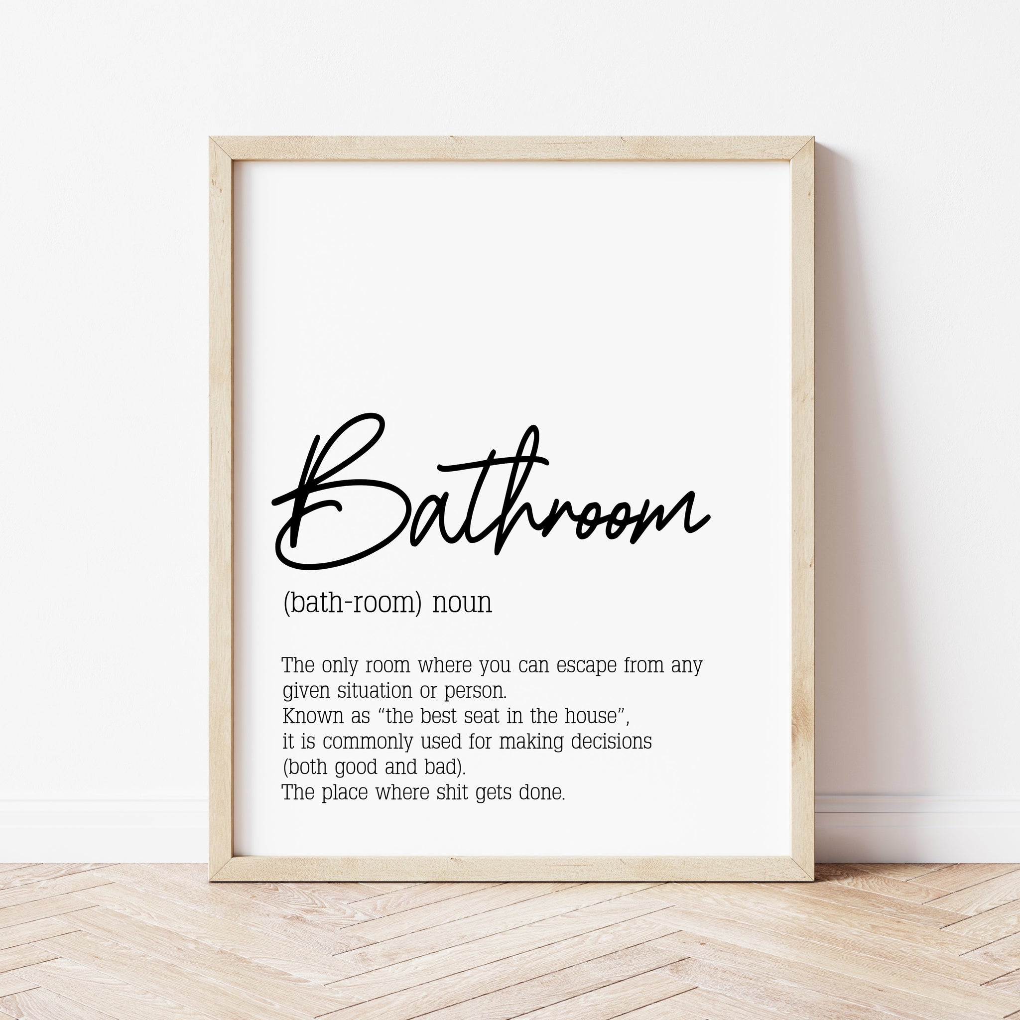 Bathroom Printable Wall Art | Bathroom Definition Print | Ollie + Hank