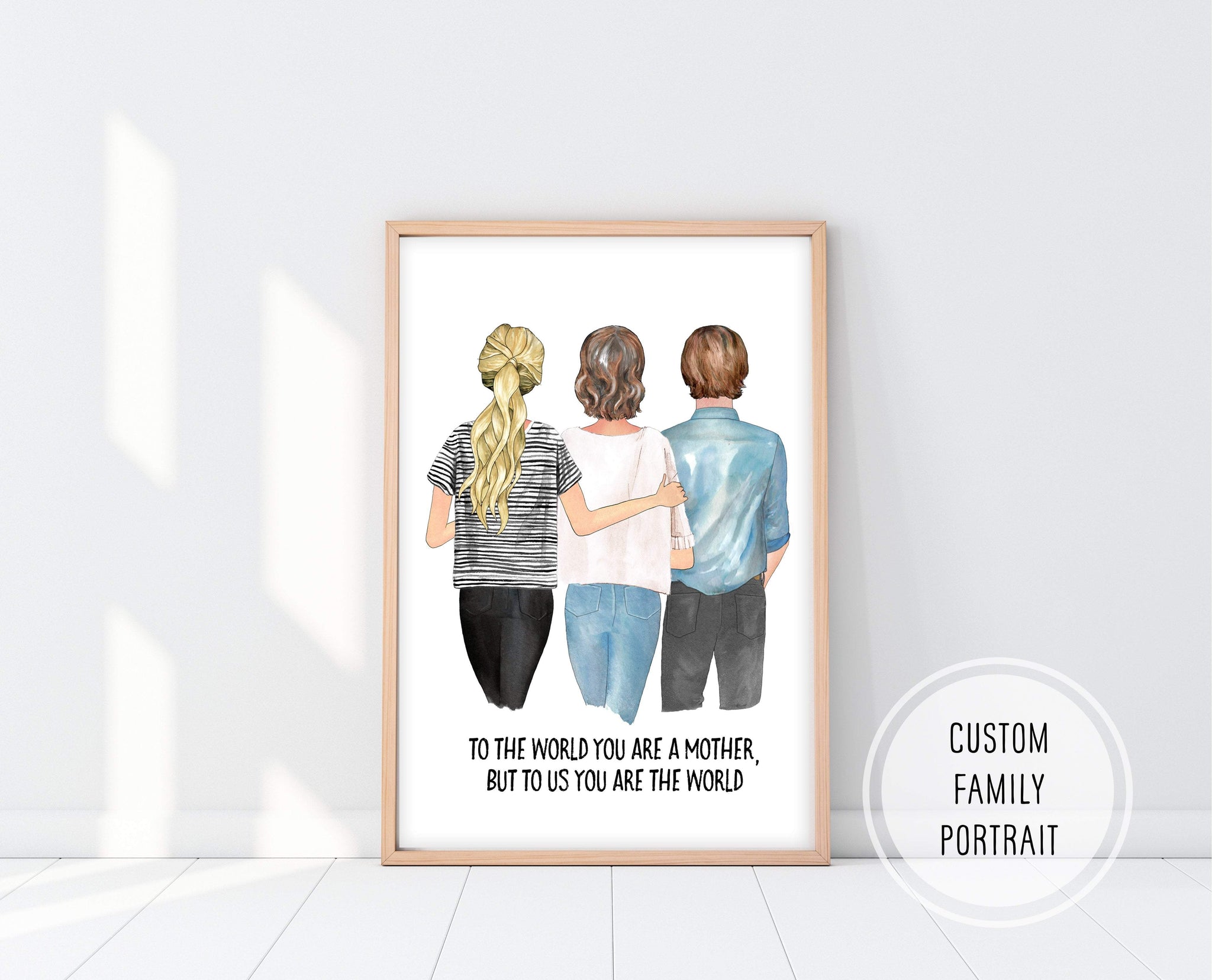 Mom Son Picture Frame (Personalised purchase Mother and Son Print)