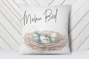Personalized Family Nest Pillow | Birthday Gift For Mom From Kids