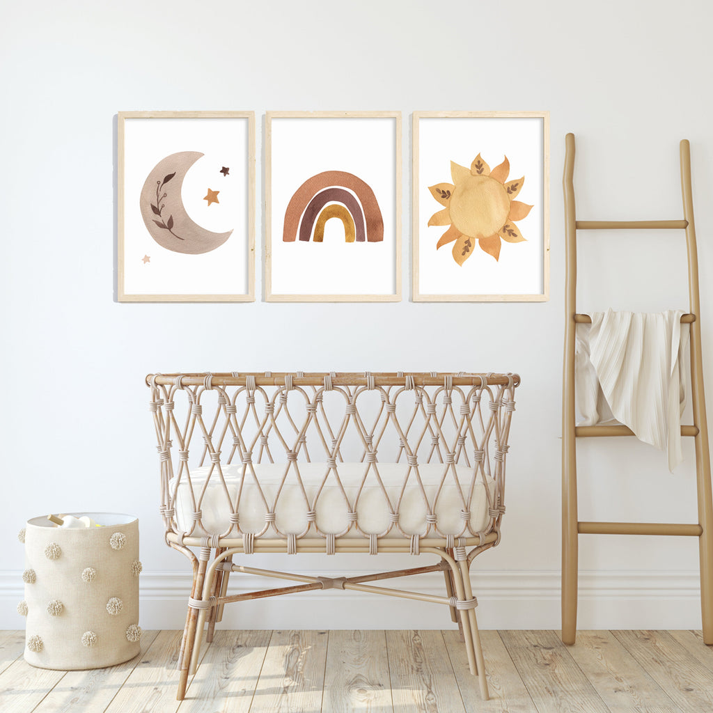 Boho Nursery Prints Sun And Moon Print Set Ollie Hank