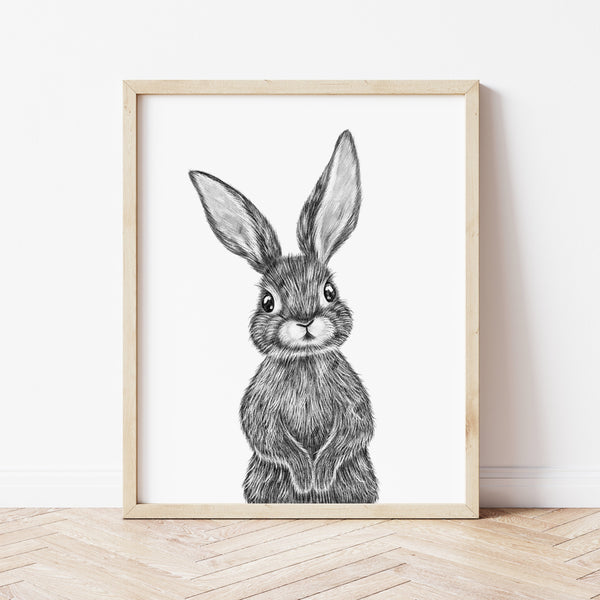 Woodland Nursery Prints | Bunny Art Print | Ollie + Hank