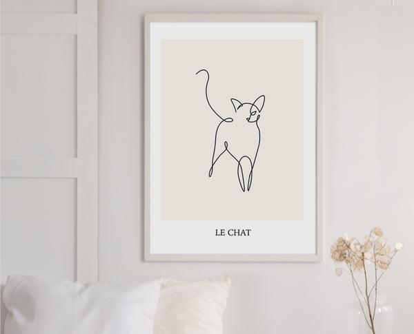 Cat Wall Art | Le Chat Print | Ollie + Hank