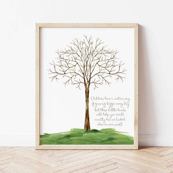 Child Handprint Art | Child Hand Print Tree Poster | Ollie + Hank