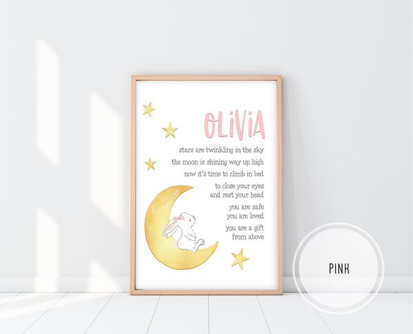 Christening Gift Baby Girl | Bedtime Blessing Print | Ollie + Hank