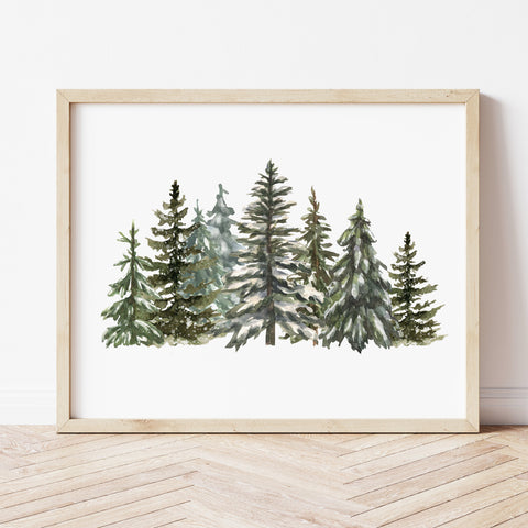 Christmas Tree Print | Winter Trees Art | Ollie + Hank
