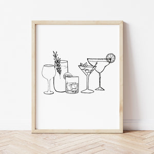 Cocktail Wall Art | Cocktail Illustration | Ollie + Hank
