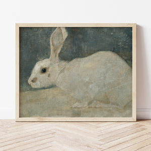 Easter Wall Art | White Rabbit Painting | Ollie + Hank