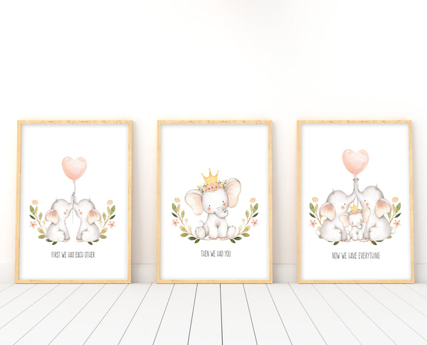 Elephant Nursery Pictures | First We Had Each Other Print Set