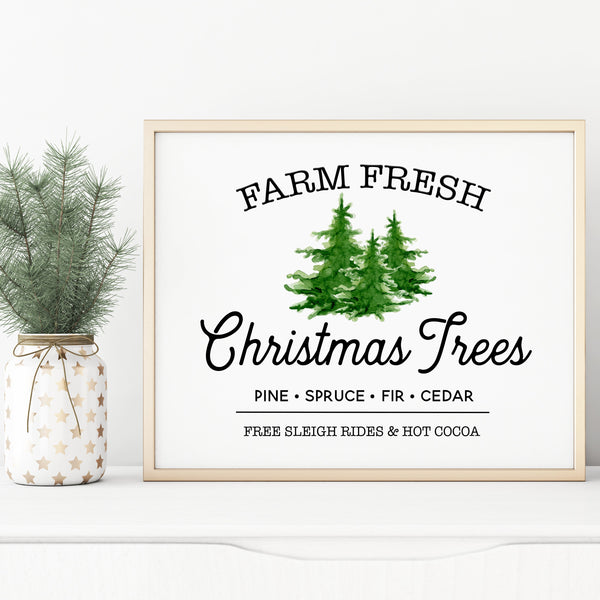 Christmas Art Printables | Farm Fresh Christmas Trees Sign | Ollie + Hank