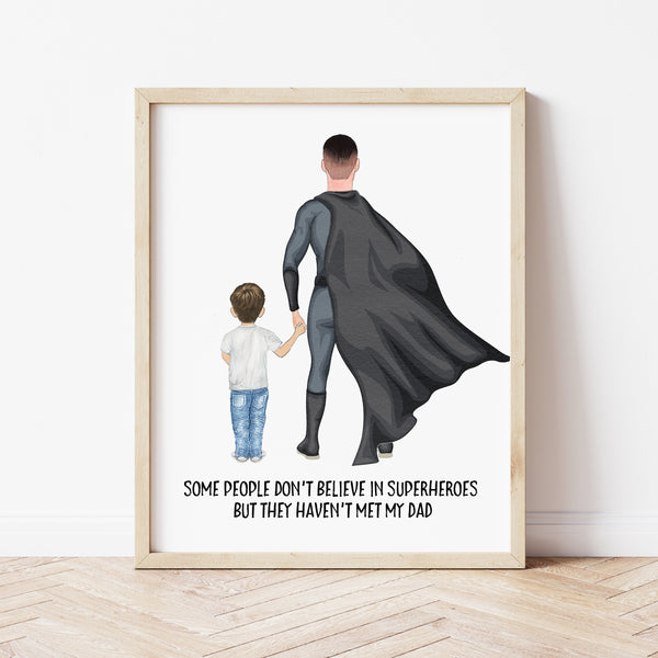 Father's Day Gift From Kids | Superhero Dad Print | Ollie + Hank
