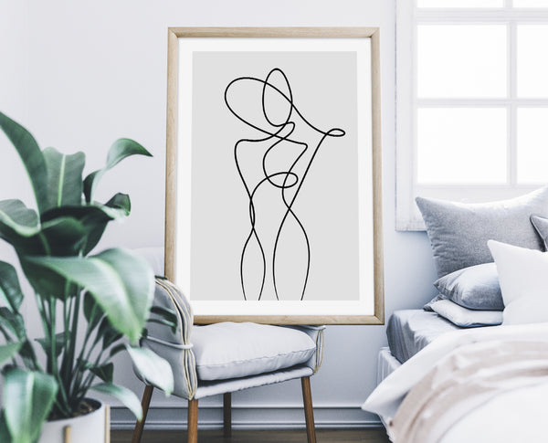 Female Line Drawing | Abstract Woman Print | Ollie + Hank