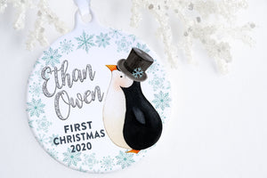 First Christmas Ornament | Penguin Ornament | Ollie + Hank