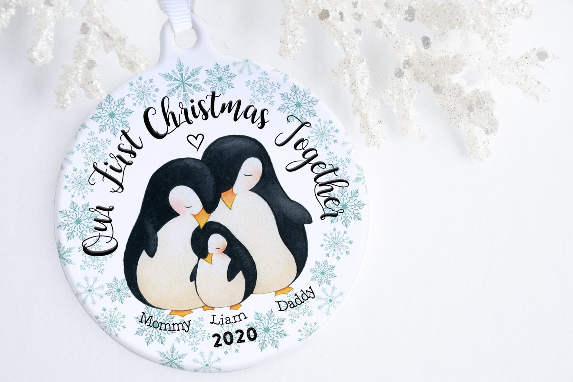 First Christmas Ornament Baby | Penguin Family Ornament | Ollie + Hank