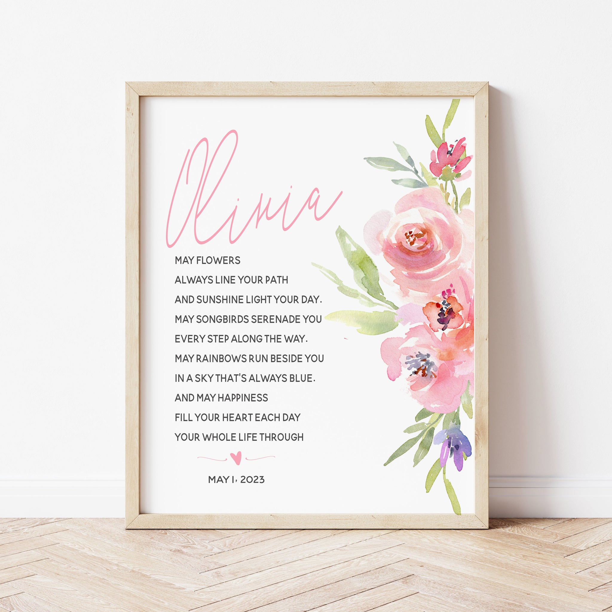 First Communion Gift For Girl | Blossom Blessing Print | Ollie + Hank