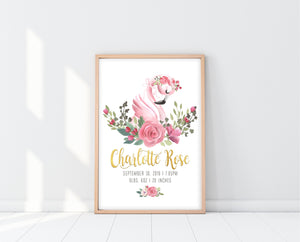 Flamingo Nursery Decor | Flamingo Name Print | Ollie + Hank