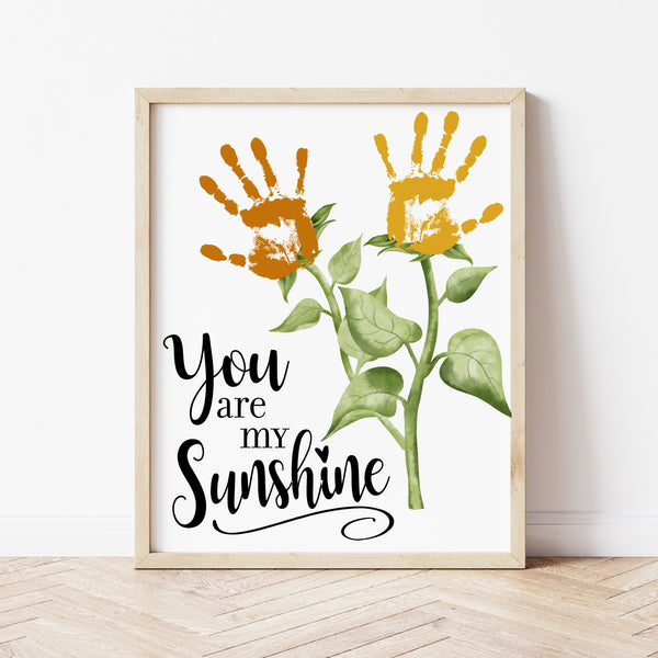 Flower Handprint Art | You Are My Sunshine Handprint Craft | Ollie + Hank