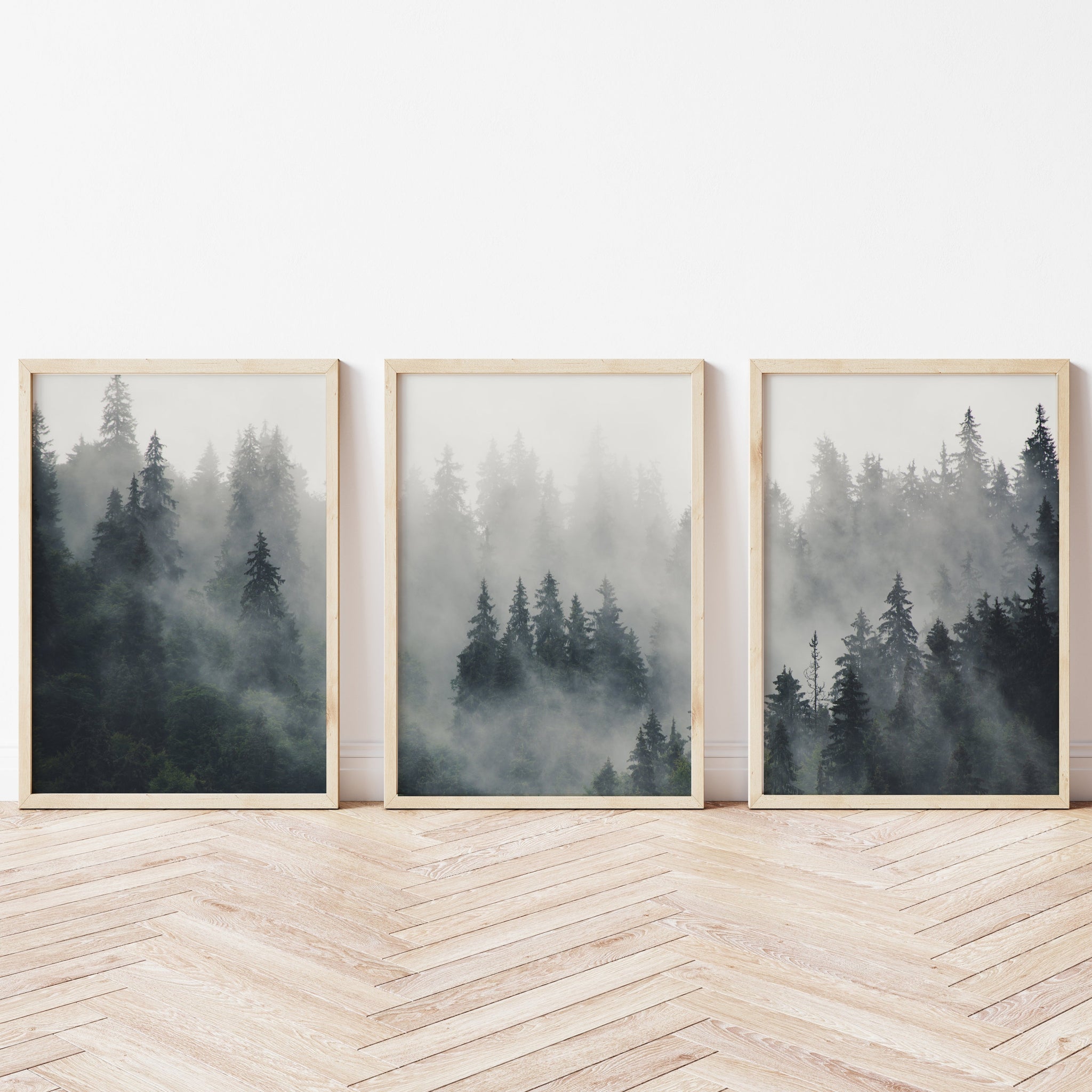 Forest Print Set | Misty Forest Wall Art | Ollie + Hank