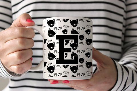 Gift For Cat Lover | Cat's Meow Monogram Mug | Ollie + Hank