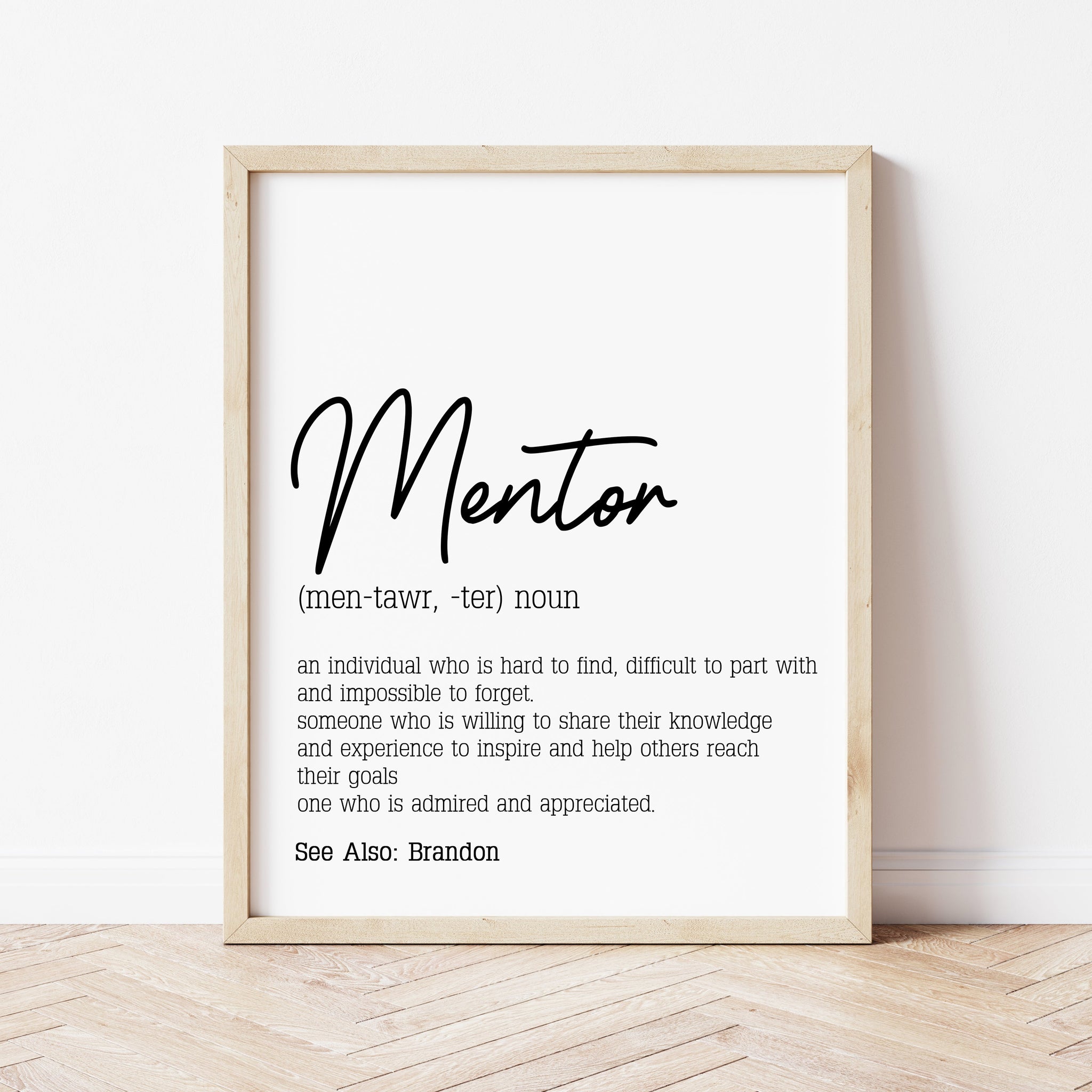 Gift For Mentor | Mentor Definition Print | Ollie + Hank