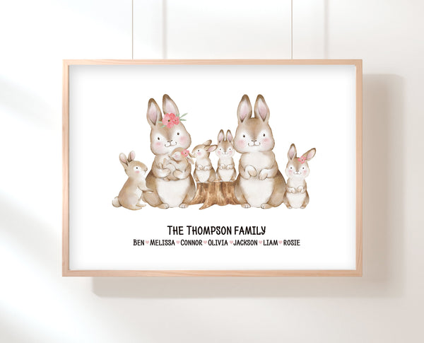 Gift For Mom From Kids | Bunny Family Print | Ollie + Hank