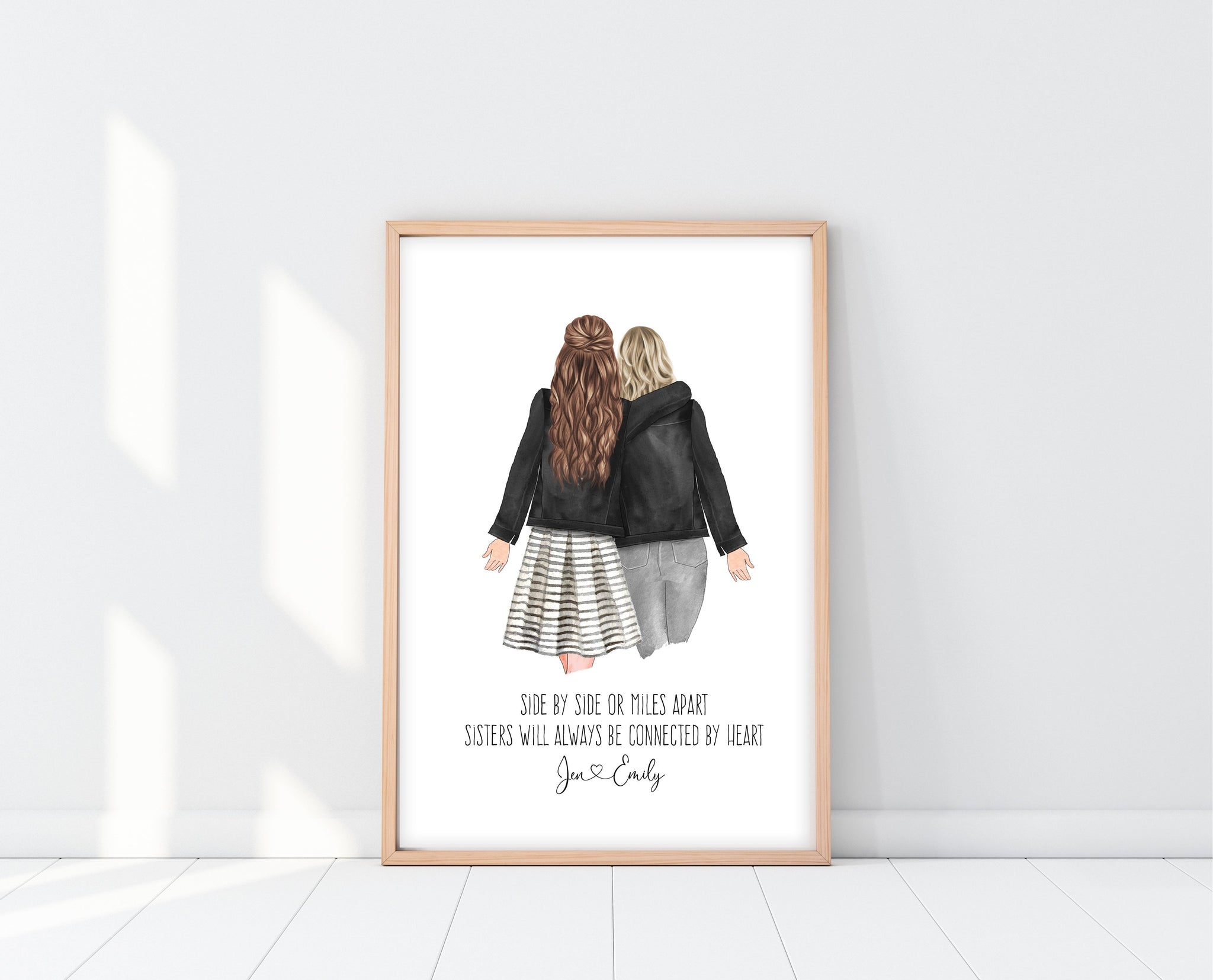 Gift For Sister Birthday | Two Sisters Print | Ollie + Hank