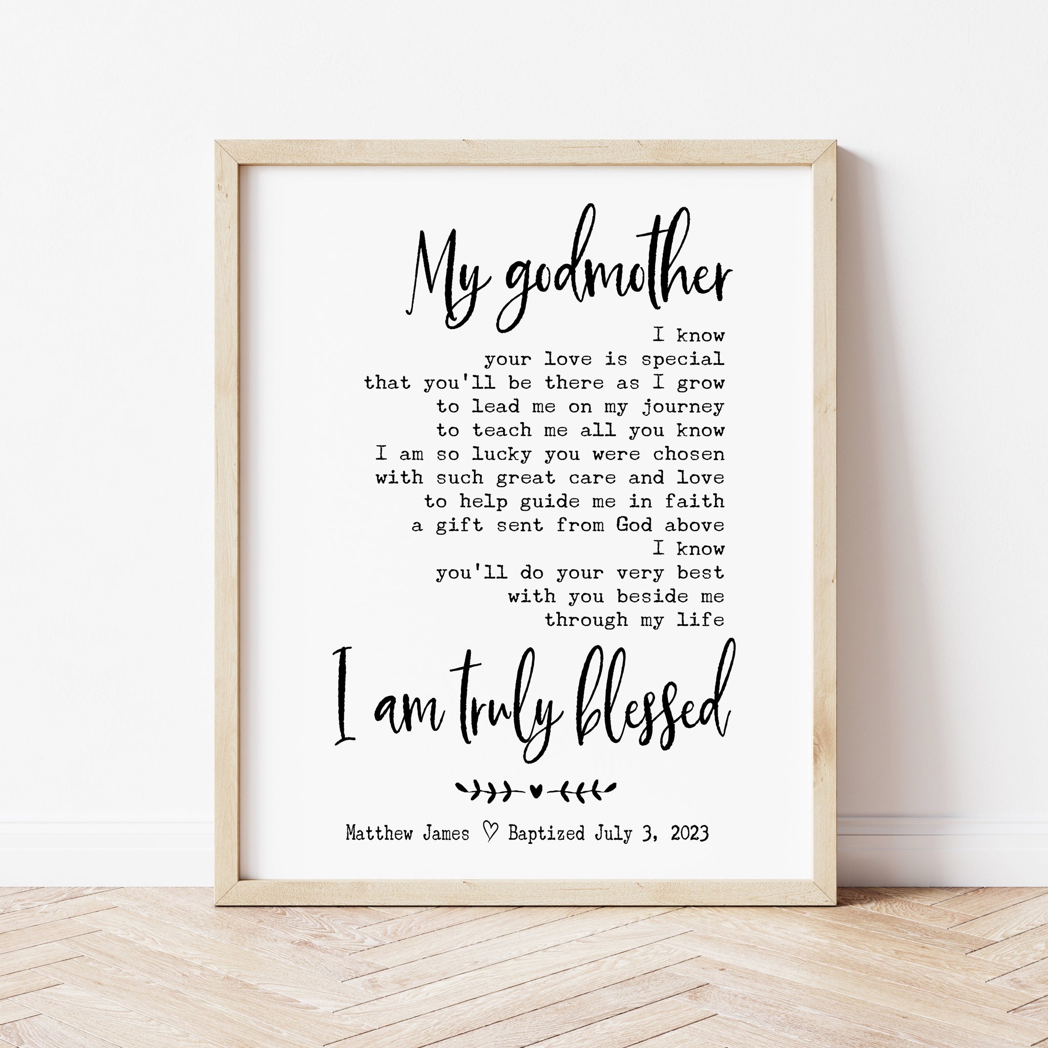 Godmother Poem | Godmother Gifts From Godchild | Ollie + Hank