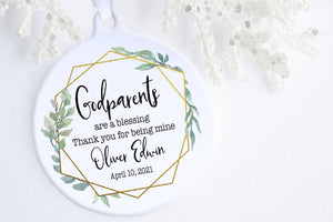 Godparent Baptism Gift | Godparent Christmas Ornament | Ollie + Hank