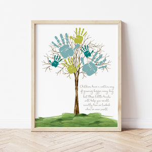 Handprint Art | Child Hand Print Tree Poster | Ollie + Hank