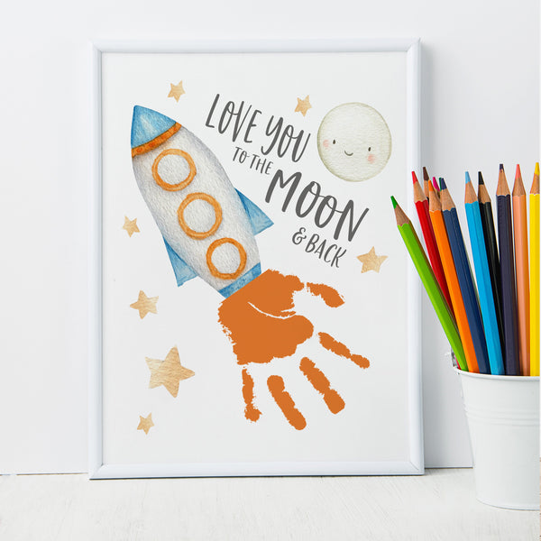 Handprint Art Preschool | Love You To The Moon And Back | Ollie + Hank