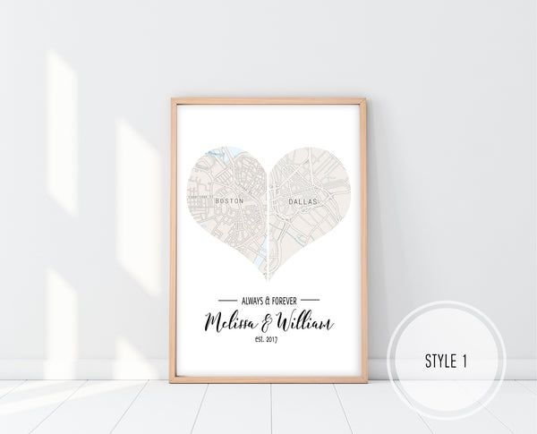 Heart Map Printable | Unique Wedding Gift Ideas | Ollie + Hank
