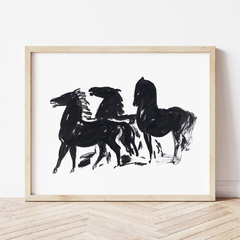 Horse Art Print | Wild Horses Art | Ollie + Hank