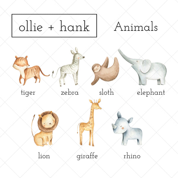 Jungle Nursery Wall Art | Baby Name Art | Ollie + Hank