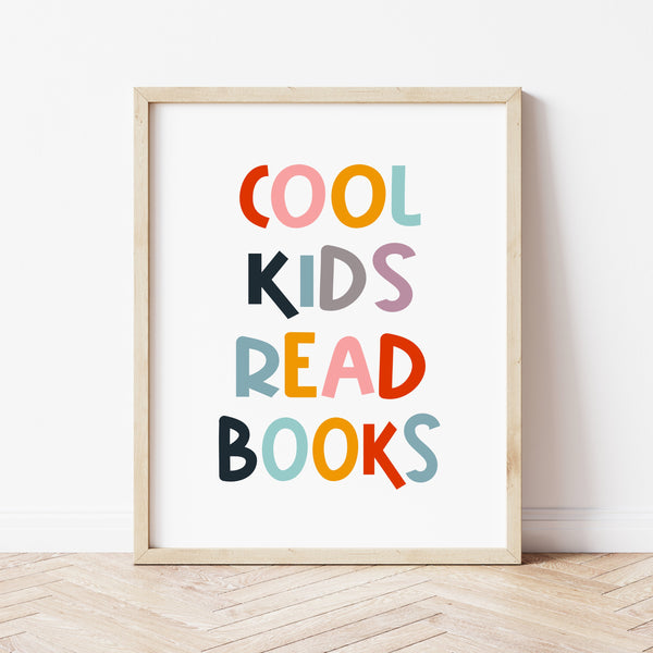 Kids Reading Nook Art | Cool Kids Read Books Print | Ollie + Hank