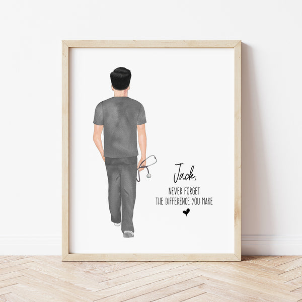 Male Nurse Graduation Gifts | The Difference You Make Print | Ollie + Hank