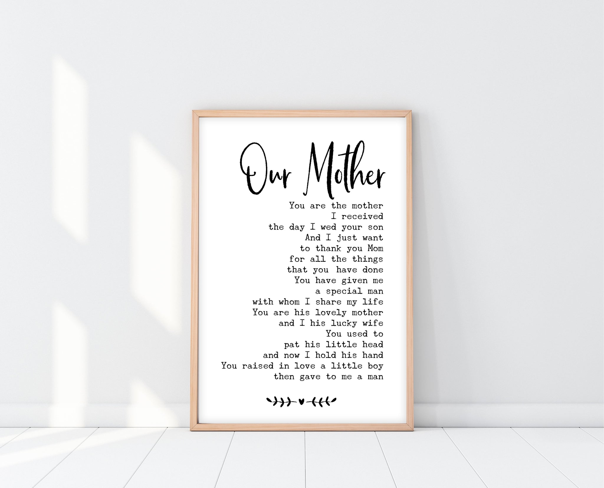 Mother Of The Groom Gift From Both | Our Mother Print | Ollie + Hank