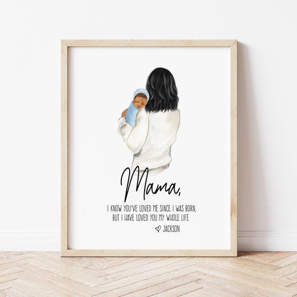 Mothers Day Gift For New Mom | Mom & Baby Print | Ollie + Hank